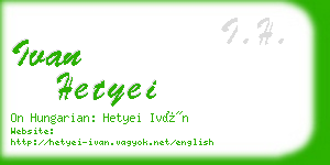 ivan hetyei business card